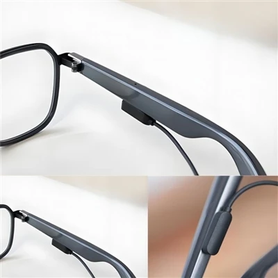 Aplicación de conectores de pasador de micro POGO en gafas AI rehegua .